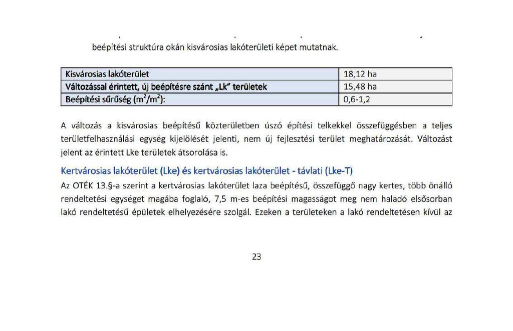 1 Településszerkezeti terv megállapításai 1. RÉSZTERÜLET 2.