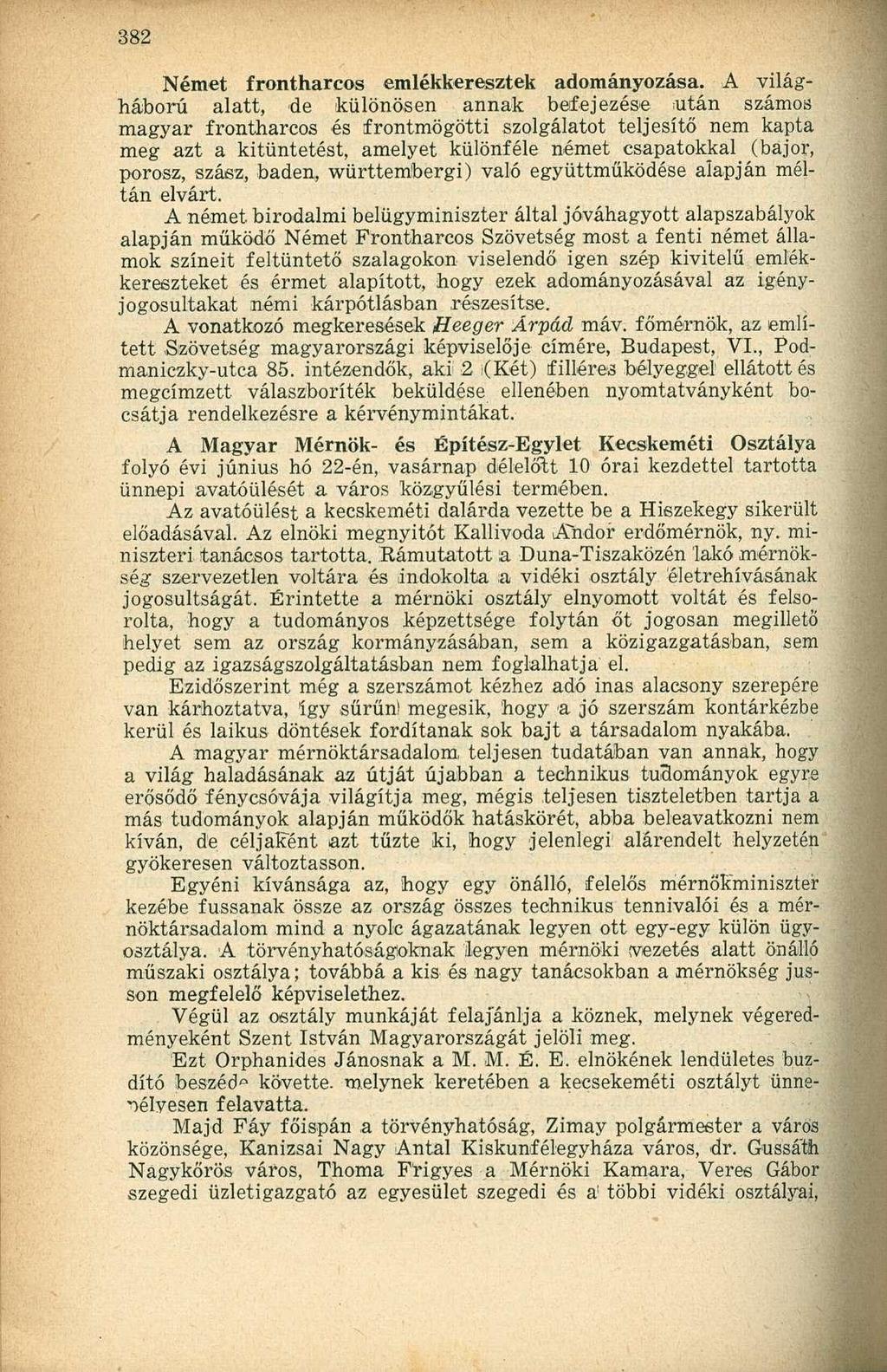 Német frontharcos emlékkeresztek adományozása.