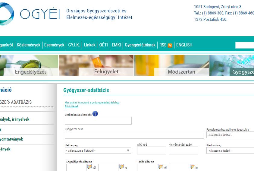 A Magyarországon engedélyezett