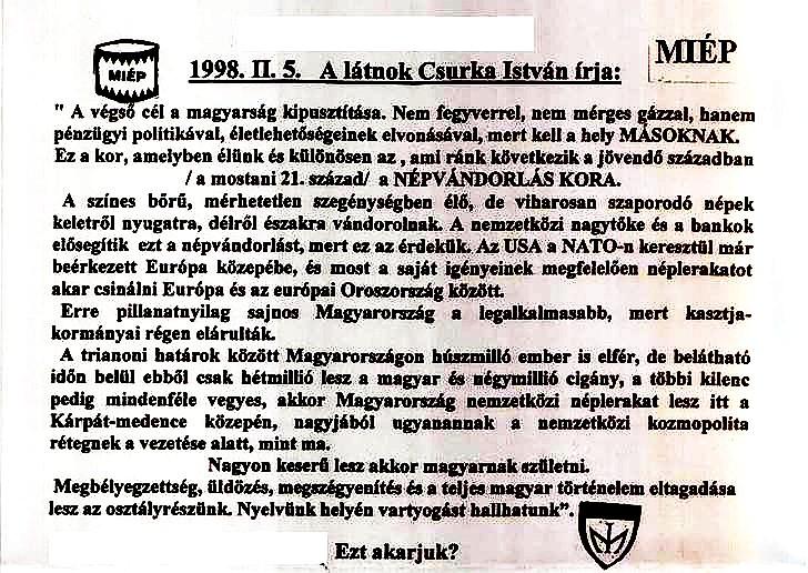 3./ CSURKA SE TUDTA? Iratjel: CSURKASETUDTA Fegyverekkel is pusztítják a magyarságot. Vegyi fegyverekkel.