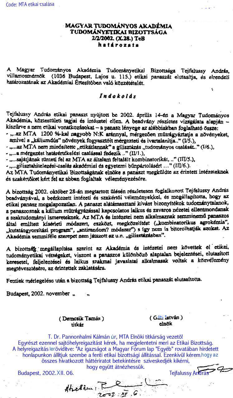 12. A fentiekkel általam lebuktatott akadémiai csalók által ellenem közzétett