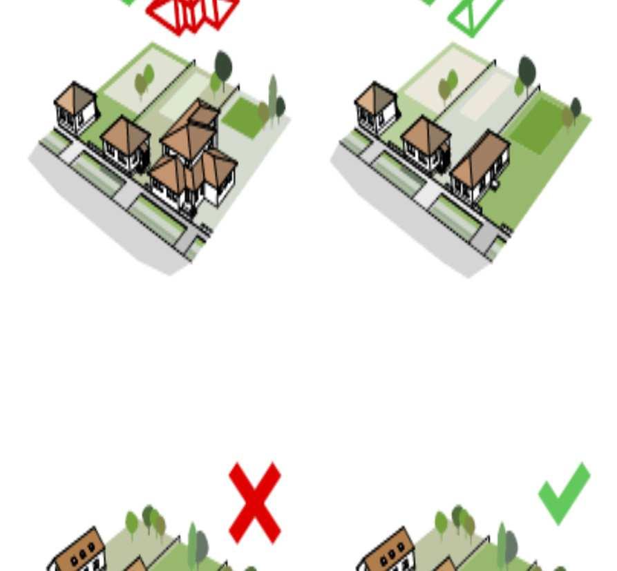 Sátortetős ház jelleg modern megfogalmazása szintén illeszkedhet a meglévő nyeregtetős beépítéshez.
