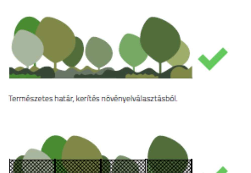 KERÍTÉS A településrészen változatos szerkezeti kialakítású, anyaghasználatú,