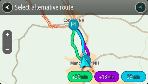 Tipp: Az alternatív útvonalak kiszámításakor a TomTom Traffic szolgáltatásból származó információk kerülnek felhasználásra.