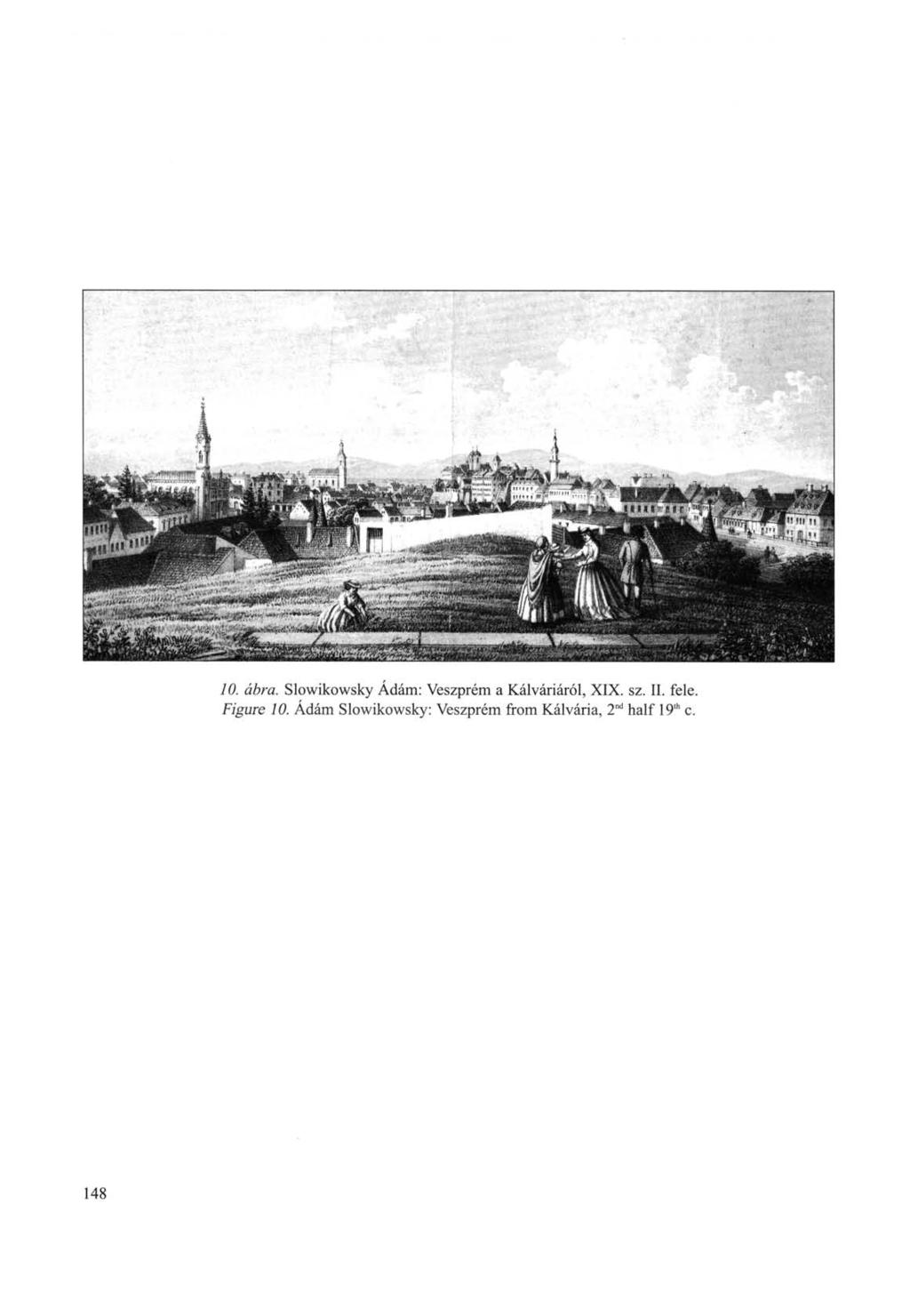 148 10. ábra. Slowikowsky Ádám: Veszprém a Kálváriáról, XIX. sz. II.