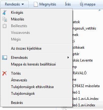 Állományok áthelyezése A fájl új helyre kerül, a régi helyéről eltűnik. - Fogd és vidd módszer Azonos meghajtón belül egérrel vonszolunk.