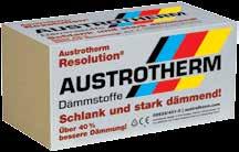 Austrotherm Resolution v neodvetrávanej jednoplášťovej streche jednoduché a rýchle spracovanie minimálna hmotnosť hustota 35 40 kg na m 3 praktický formát 1250 x 1000 mm, hrúbky 40 300 mm veľmi dobrá