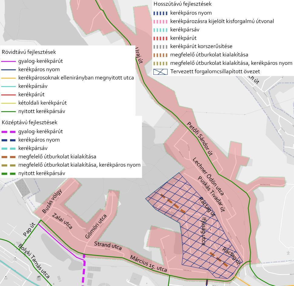 Kistó városrész kerékpárosbaráttá tétele A városrész ma is részben kerékpárosbarátnak tekinthető, de az alábbi középtávú fejlesztések által a kerékpárosok