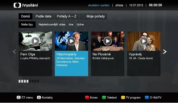 aplikaci - viz obrázek níže). Obrázek b: ČT program vysílaných pořadů.