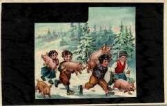 / New Year, snowmen;