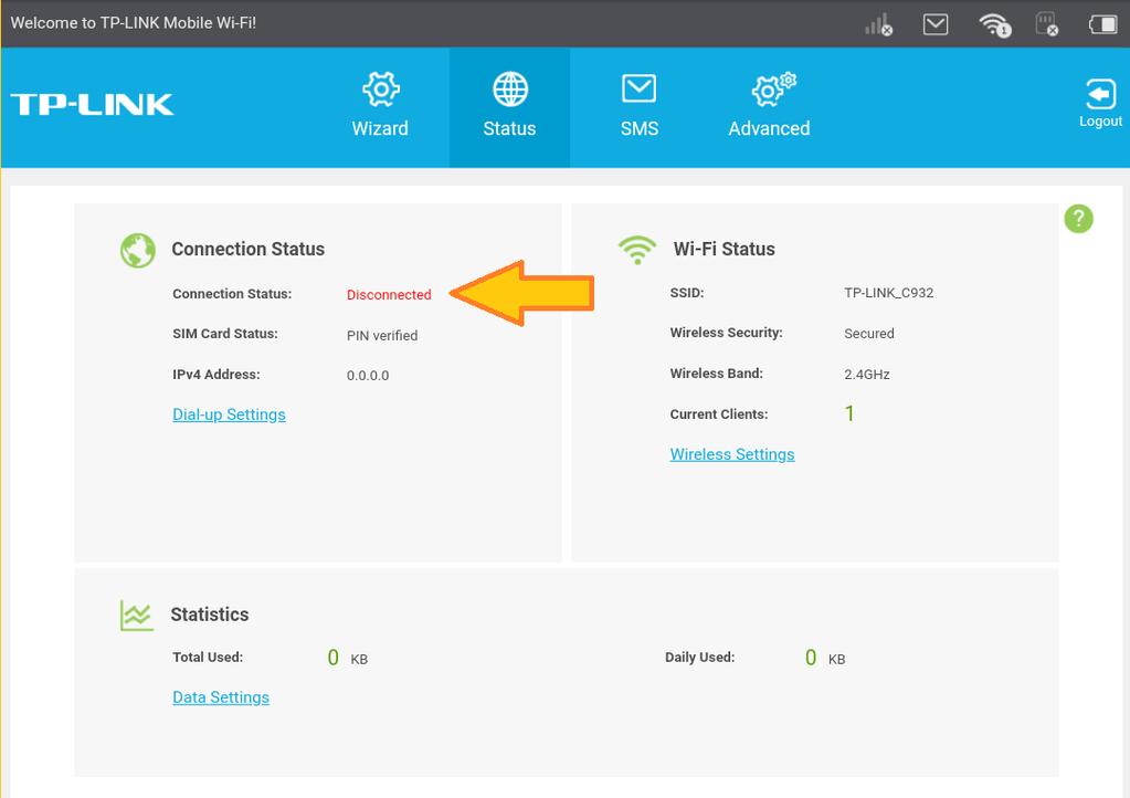 Status-nak Connected-re kell változnia.