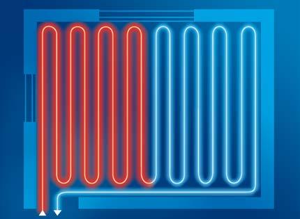 A padlófűtés üzemeltetése A padlófűtés csatlakoztatása az osztó-gyűjtőhöz A padlófűtés maximális előremenő hőmérséklete 55 C. Tipikus alkalmazási hőmérsékeltek pl.