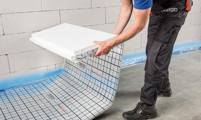 Wavin tackerlemez A tackerlemez két vastagságban érhető el (30 és 50 mm). A tackerlemez kielégíti a lépésálló szigetelés követelményeit (20 kg/m 3 ).