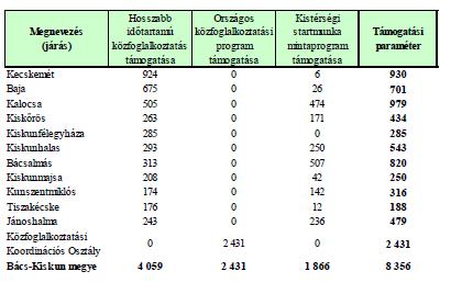 4. ábra Közfoglalkoztatás mértéke (forrás: Bács-Kiskun Megyei Kormányhivatal munkaerő-piaci