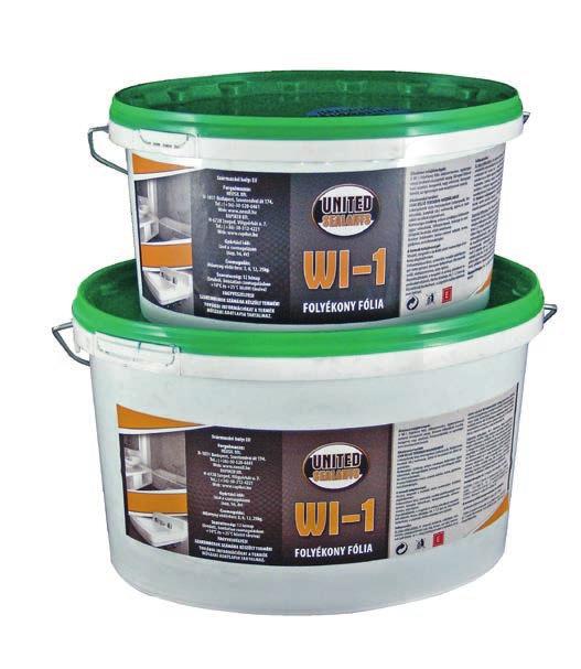 VÍZSZIGETELŐK WI RENDSZER VÍZSZIGETELŐK WI RENDSZER WI-1 Folyékony fólia 3, 6, 12, 25kg A WI-1 folyékony fólia oldószermentes, vizes diszperziós kötőanyagú, egykomponensű,