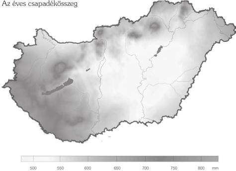 4. ábra. Két hazai példa a medencehatás kérdéses voltára. Bal oldalon a júliusi globál-sugárzás értékek láthatók a METEOSAT műhold érzékelőjére érkezett visszasugárzás alapján 1992 és 1996 között.