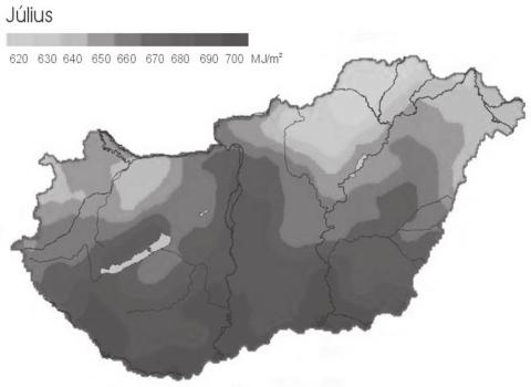 (Forrás: Magyarország Éghajlati Atlasza, 2001) Összegzés Sem a szakirodalom, sem az összegyűjtött ábrák (amelyeknek itt csak nagyon kis hányadát tudtuk bemutatni) nem erősítik meg számunkra, hogy a