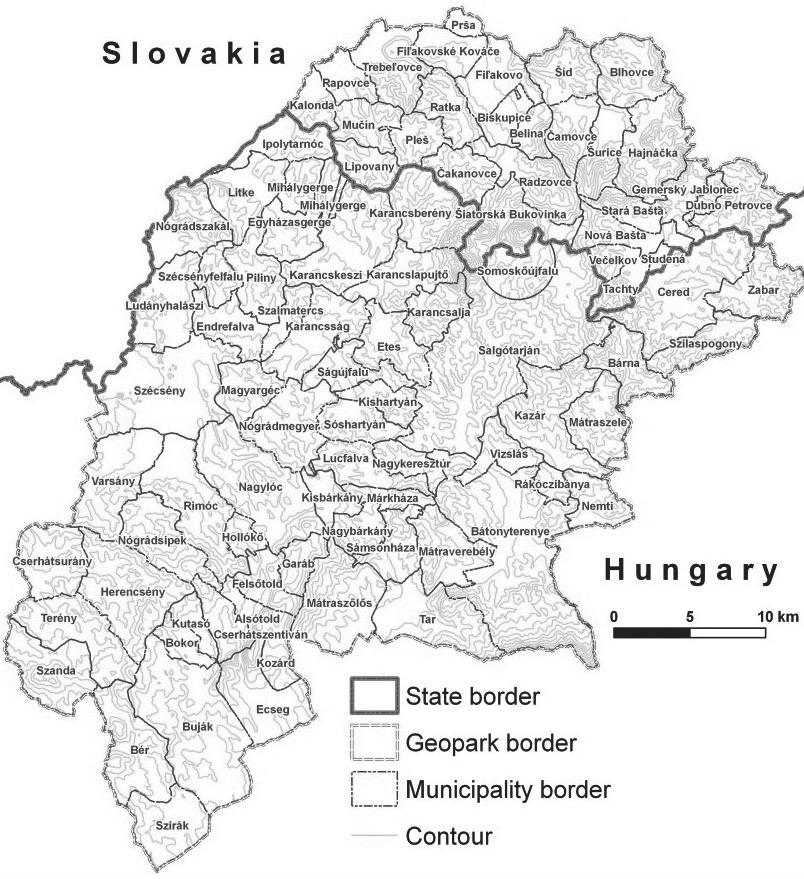 2. ábra. A Novohrad-Nógrád (15/I) kis andezit kőfejtő (16/II.) andezit oszlopokból álló kőfolyó (III.) 20 x 30 m-es bányaudvar (IV.) jelentős kőfolyás és henger alakú andezit oszlopok területe (12/V.