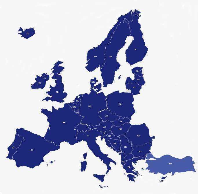 31 31 Az ENTSO-E (európai villamosenergia-rendszerirányítók szövetsége) tagjai 535 millió ember ellátása 1 024 GW beépített teljesítmény 307 000 km nagyfeszültségű távvezeték 41 tag TSO 34
