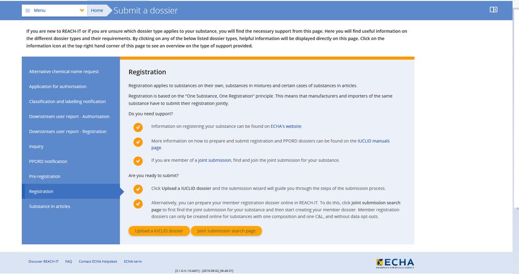 IUCLID-dokumentáció feltöltése Az adatbenyújtási varázsló lépésről-lépésre