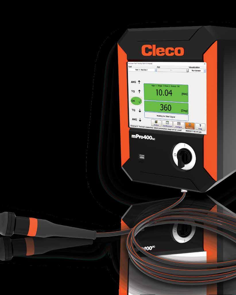 VEZETÉKES ELEKTROMOS SZERELŐSZERSZÁMOK A rendszer központja a Cleco mpro400 GCDybrid vezérlő, amely nagy