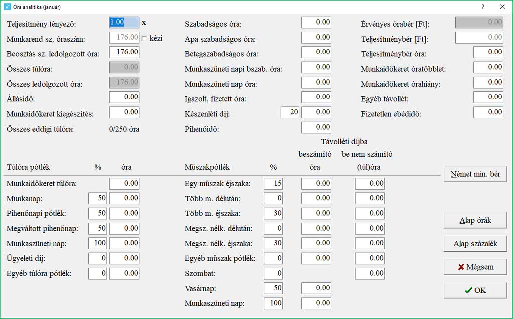 óra_analitika Figyelem! 2017-ről 2018 évre nyitáskor a Pótlék gomb alól kikerült jogcímek nem nyílnak át!