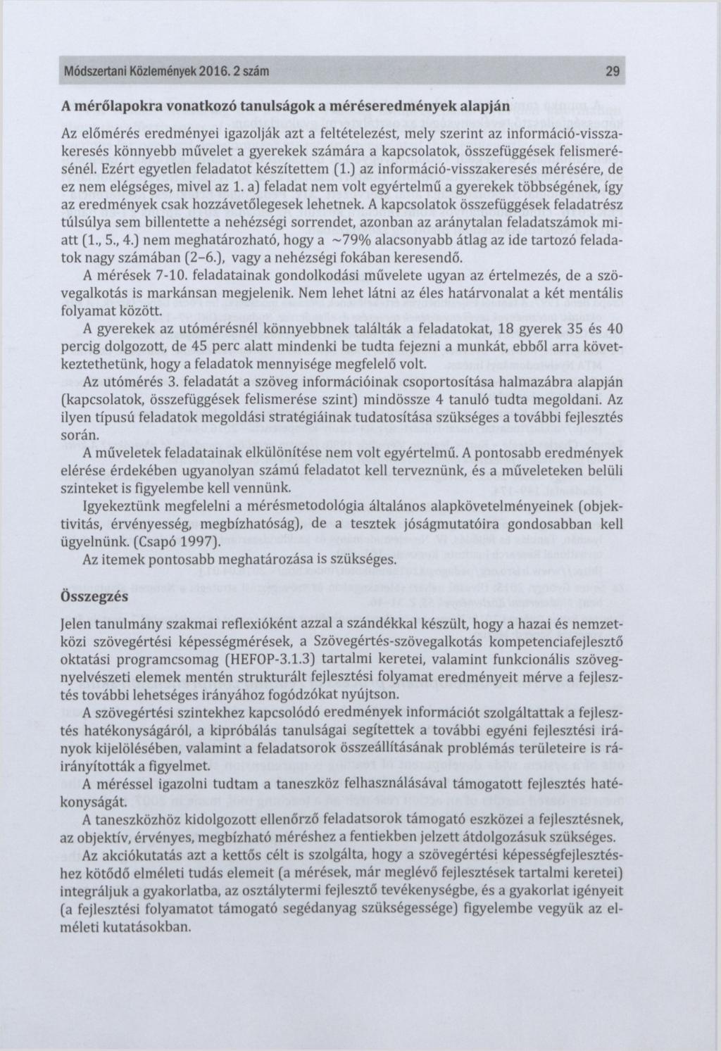 Módszertani Közlemények 2 0 1 6.