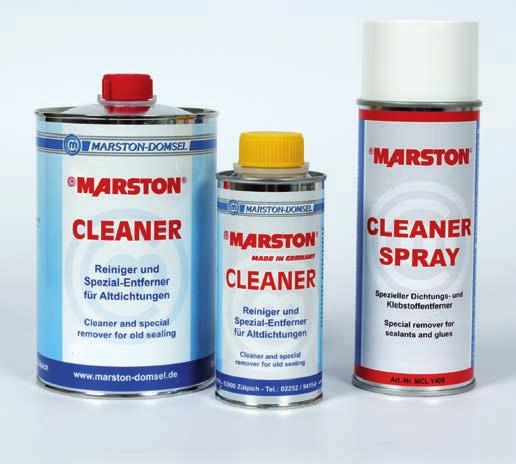 MARSTON CLEANER A MARSTON-Cleanerrel a tömítőfelületek tiszták, olaj- és zsírmentesek lesznek.