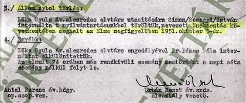 hírszerzés, I.Cs.] Rövid kihallgatás után Péter Gábor utasította Kovács Józsefet, hogy lássa el a baját.