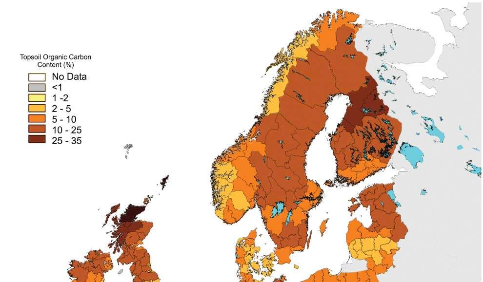 terhelést elviselni 2. annyit kivenni a talajból, amennyit vissza is forgatunk. Mindkét fıszabály alapja az anyagmérleg és a kockázatszámítás. 2. ábra: Európai talajtérkép: szervesanyag tartalom http://eusoils.