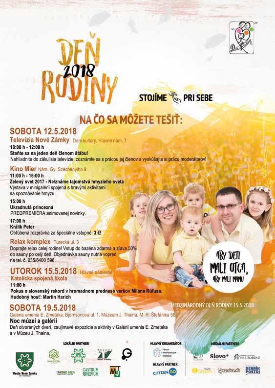 CASTRUM NOVUM Dvojtýždenník občanov mesta Nové Zámky XXVIII. ročník - 9. číslo - 7. máj 2018 - nepredajné Ocenili najlepších športovcov mesta NOVÉ ZÁMKY www.novezamky.