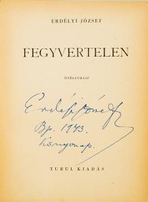 225 mm. Szép példány. 427. DOMOKOS LÁSZLÓ: Ruszka Krajna a népek ítélőszéke előtt Bp., 1919. Ráth Mór. 47 p. Korabeli félvászon kötésben, a verzón a szerző ex librisével.