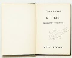 TOMPA MIHÁLY: Regék és beszélyek. Olcsó kiadás Miskolc, 1858. Frankel B. könyvkereskedése. 314 p.
