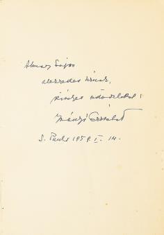 A két kötet egységes, korabeli, aranyozott gerincű félvászon kötésben. 250 mm. Szép példány. 10 000 Ft 199. IVÁNYI ERZSÉBET: Ő, Te, Én. Versek Sao Paulo, 1958.