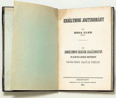 Harmadik rész. Erdélyhoni magyar pertan. [melyet az alkotmányos Erdélyhonban az 1000-dik év olta törvényrendszerben költ, s az 1849-dik évig érvényességgel birt törvények és szokások szerint.