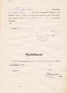 Egy írógéppel beírt oldal, Horger Antal nyelvészprofesszor, egyetemi rektor, autográf aláírásával! Hozzá tartozik: Körözvény. Szeged, 1932. Egy írógéppel beírt oldal.