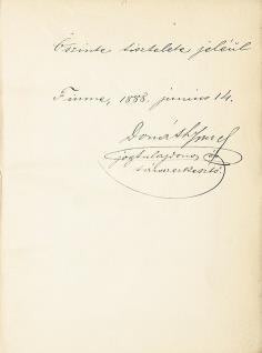 1892 és 1902 között az Országos Chemiai Intézet és Központi Vegykísérleti Állomás igazgatója. Munkásságával a magyar biológia biokémiai ágának megindítója.] 12 000 Ft 290. LENGYEL J.