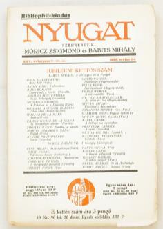 XII. évf. 4 5 sz. 1919. febr. 16. márc. 1. Főszerkesztő: Ignotus, szerkesztő: Babits Mihály. Bp., 1919. (Pallas ny.). 1 sztl. lev., 224 379 p., 3 t.