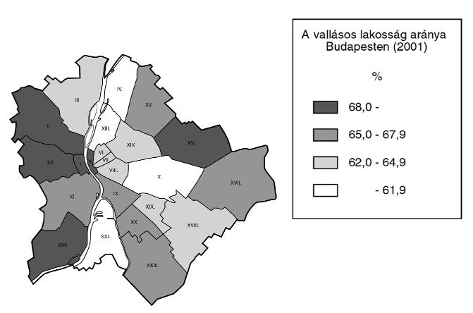munkáskerületeknél tapasztalhatók. Így Újpest (IV. kerület: 59%), Csepel (XXI. kerület: 59,7%), Kõbánya (X. kerület: 59,6%) és Angyalföld (XIII.