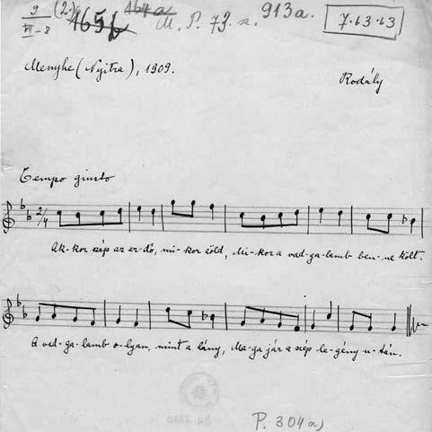 TARI LUJZA (Csík megye) Nem láttam én télbe fecskét szöveggel. 18 Saját gyűjtéséből ezt fel is dolgozta, 19 csakúgy, mint Kodály Zoltán a Liszt XIII.