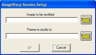 A felugró ImageWarp Session Setup ablakban (2.16. ábra) állítsuk be a következő fájlokat: 1. Image to be rectified (rektifikálandó kép): a transzformálandó raszteres fájl. 2.