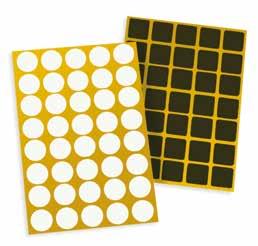 5 45 1000 Öntapadó filctalpak és lapok SR 1589 Barna vagy feér filc Talpak és végzáró betétek aljára, védi a padozatot és talpat a kopástól / kb. 3 mm vastag Kör alakú Átmérő (mm) Barna Feér Csom.