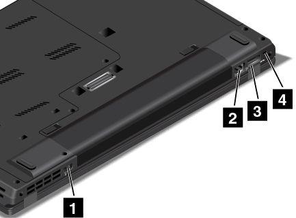 A ThinkPad L540 hátulnézete 10. ábra A ThinkPad L540 hátulnézete 1 Tápcsatlakozó 3 USB 2.