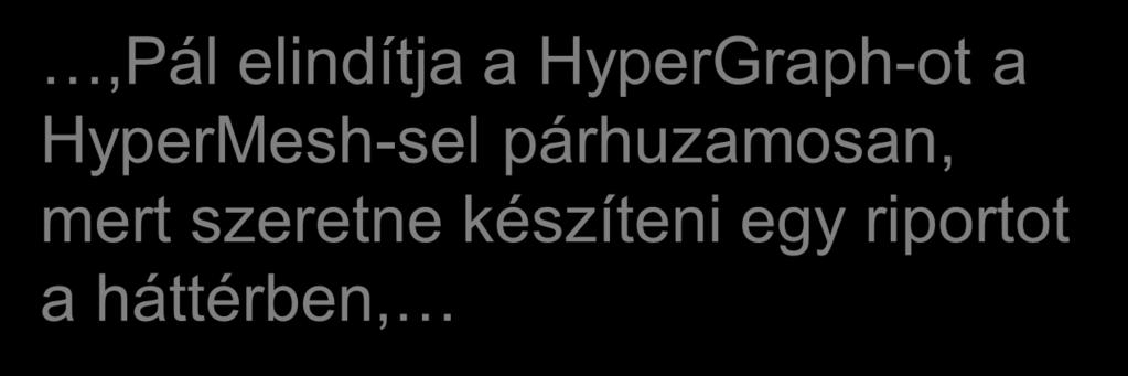 HyperWorks licencelési példa A felhasználó 71 HWU-t vásárolt,pál elindítja a HyperGraph-ot a