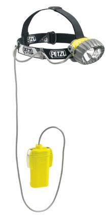 DUO FEJLÁMPÁK DUOBELT LED 5 E73 P Vízhatlan fejlámpa különálló elemtartóval és kettős fényforrással: halogén izzó / 5 LED A DUOBELT LED 5 különálló elemtartóval rendelkezik.