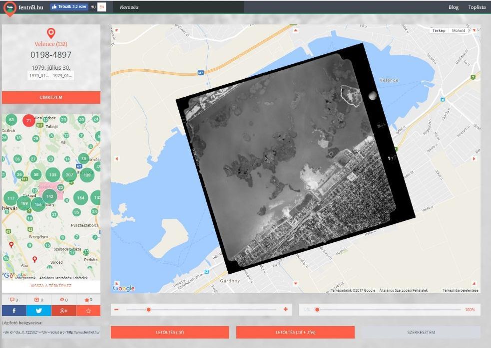 Színes légifelvételek: Az archívumban található képek 7%-a, 30.
