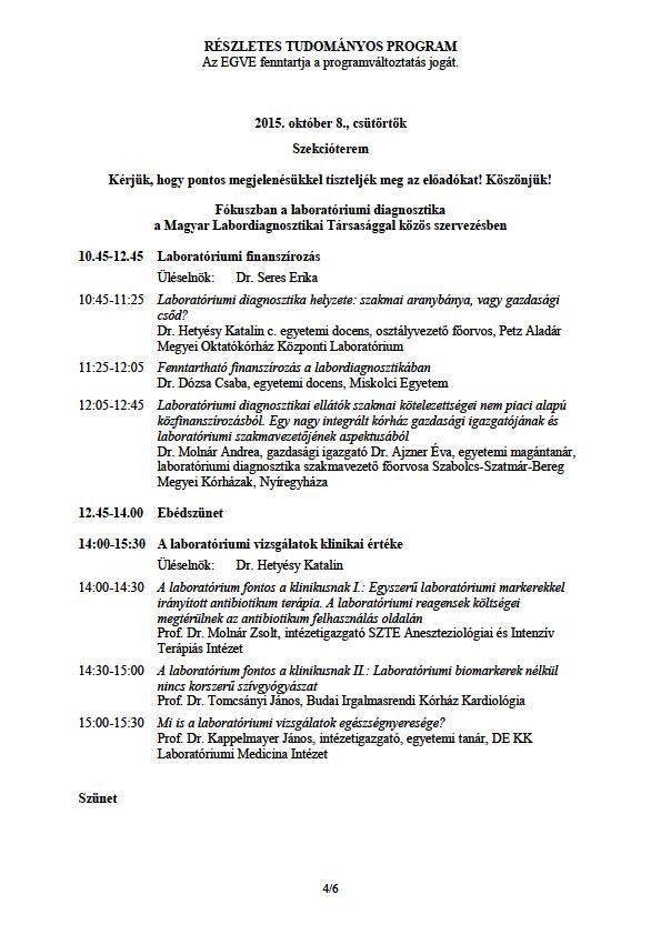 Fókuszban a laboratóriumi medicina XXII.