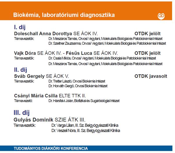 + OTDK OTDK Laboratóriumi medicina szekció