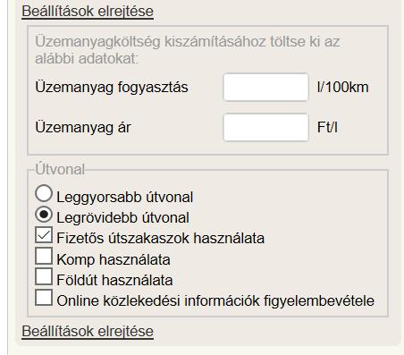 Az Indulás és az utolsó Érkezés sorba a munkáltató székhelyét, telephelyét vagy a munkavállaló lakhelyét kell berögzíteni, vagyis ahonnan indulunk, majd megadjuk a