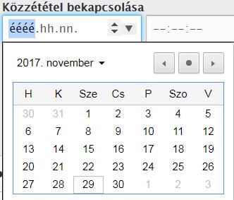 IDŐZÍTÉSI BEÁLLÍTÁSOK részt.